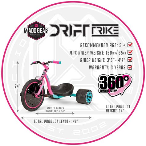 Madd Gear Girls Drift Trike Pink Stunt Trike In Stock Now Ultgar