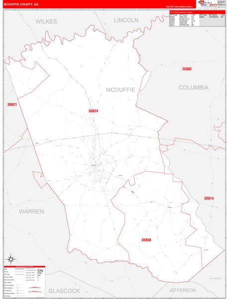 Mcduffie County Ga Zip Code Maps Red Line