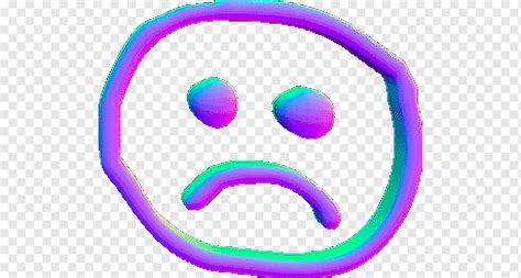 Purple Sad Emoji Graphic Sadness Face Vaporwave Sticker Face Purple