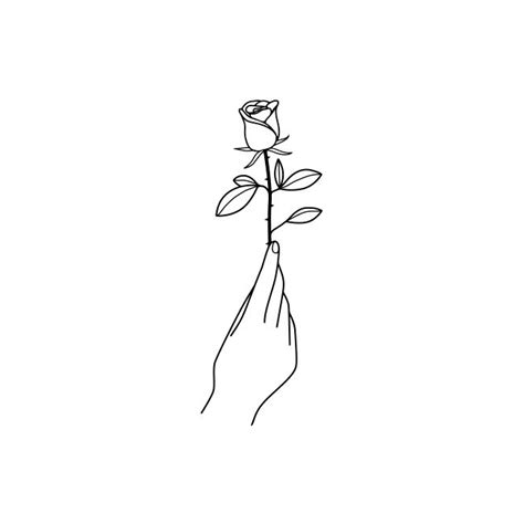 Line art drawing one continuous lineart of a hand holding. gif, grunge, rose, tumblr #grungephotography, | Feed ideas ...