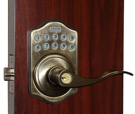 Lockey E Digital Keyless Electronic Lever Door Lock Antique Brass With