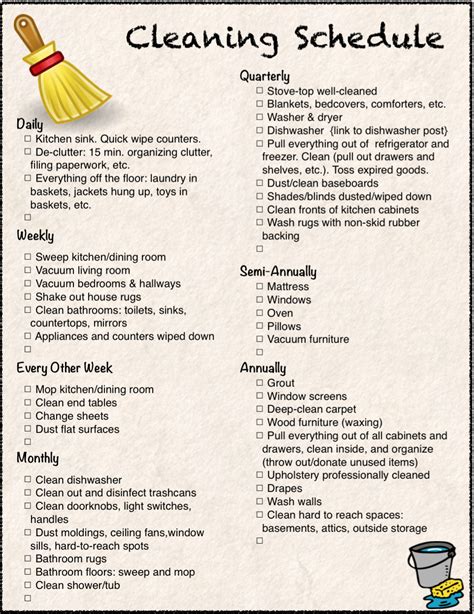 Free Printable Cleaning Calendar And Checklist The Housewife Modern