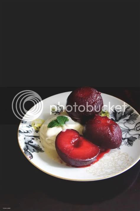 Baked Spiced Plums With Cream Chantilly Thom And Aimee