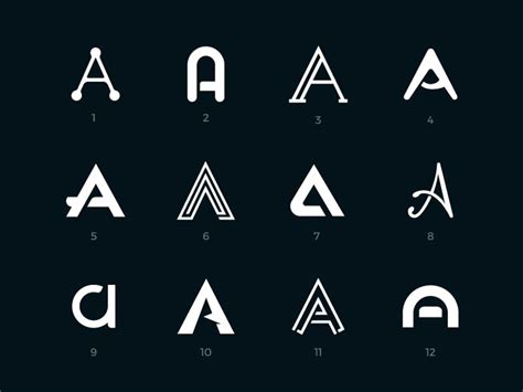 Letter A Logos Set Text Logo Design Typographic Logo Typographic