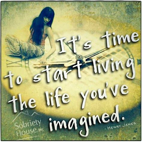 A Woman Sitting On Top Of A Clock With The Words Its Time To Start Living