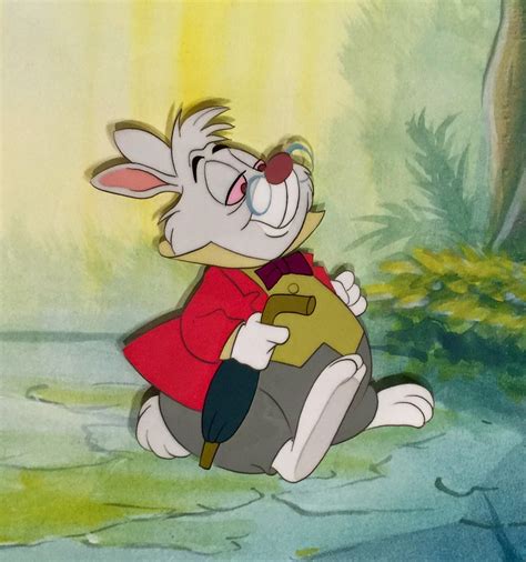 animation collection original production cel of the white rabbit from alice in wonderland 1951