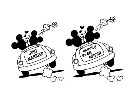 Mickeyy And Minnie Just Married Svg Happily Ever After Love Etsy
