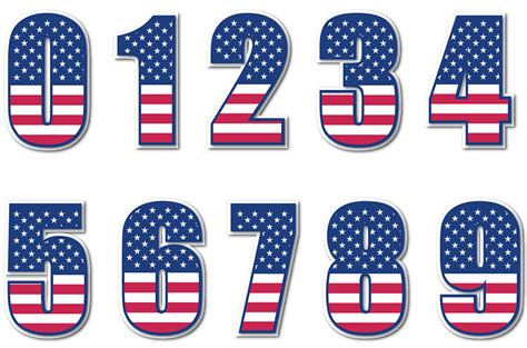 American Flag Svg Numbers