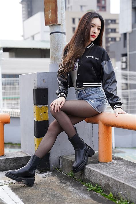 Hd Wallpaper Asian Model Women Long Hair Dark Hair Nylons Ankle Boots Wallpaper Flare