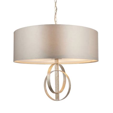 Crescent Large Luxury Modern Drum Ceiling Light Mink And Silver Lea