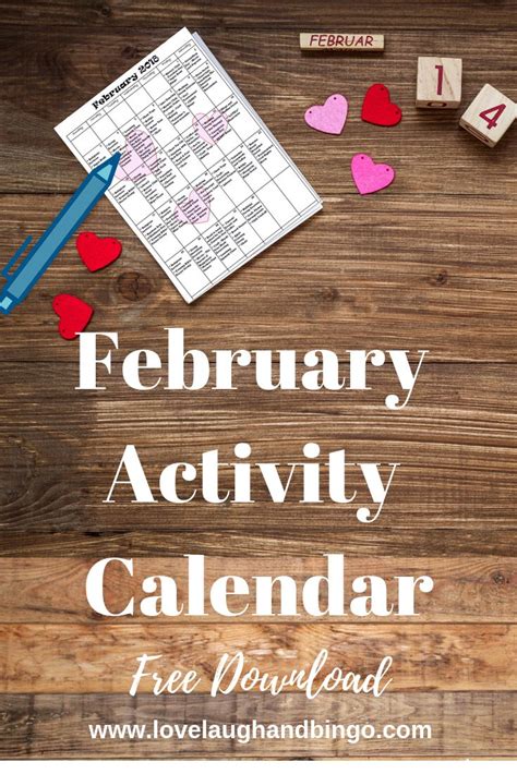 February Activity Calendar February Activity February Ideas