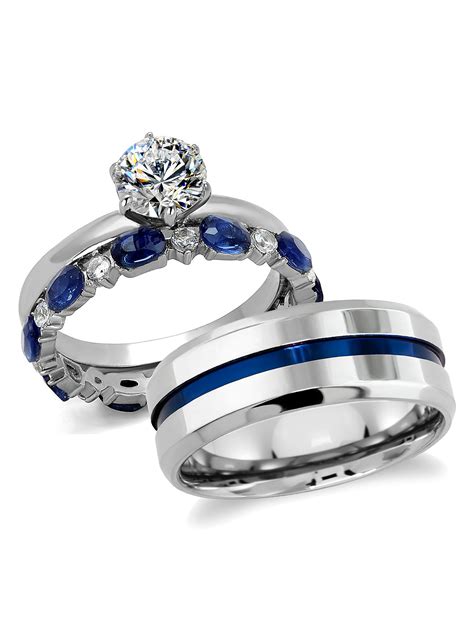 Https://tommynaija.com/wedding/blue Wedding Ring Sets
