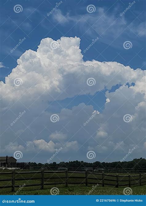 Clouds Over A Farm Stock Photo Image Of Tree Nature 221675696