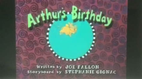 Arthur Arthurs Birthday Title Card Youtube