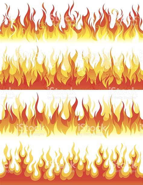Vector Collection Of Seamless Flame Pattern Flammen Zeichnen Feuer