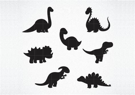 Dinosaur Silhouette Baby Illustration Par Svg Den · Creative Fabrica