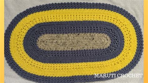 Oval Shaped Crochet Rugmatcarpet Step By Step Crochet English