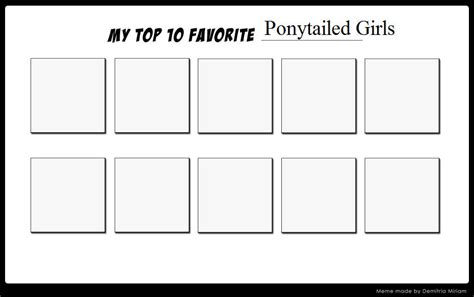 Top 10 Favorite Ponytailed Girls Meme By Jasonpictures On Deviantart