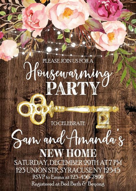 Housewarming Party Invitation New Home Party Invitation Etsy Rustic