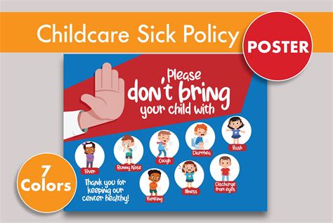 Daycare Sick Policy Poster For Childcare And Daycare Etsy