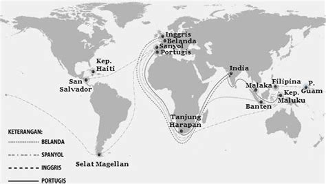 Gambar ilustrasi rute kedatnagn bangsa eropa ke indonesia. Peta kedatangan bangsa eropa di indonesia ,tentukan lokasi ...