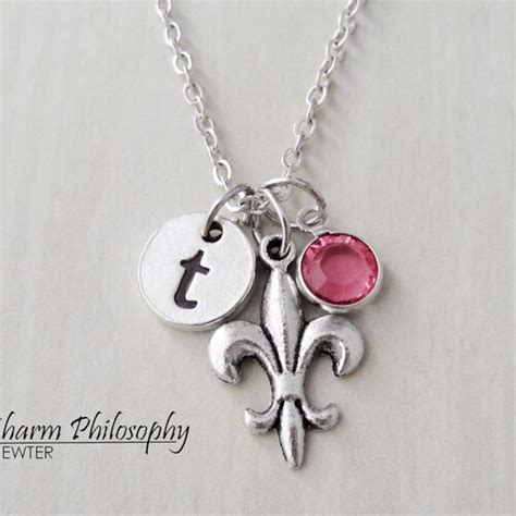 Fleur De Lis Cross Necklace French Jewelry Bosnian Jewelry Etsy