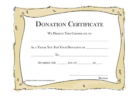 Donation Certificate Template Beige Download Printable Pdf