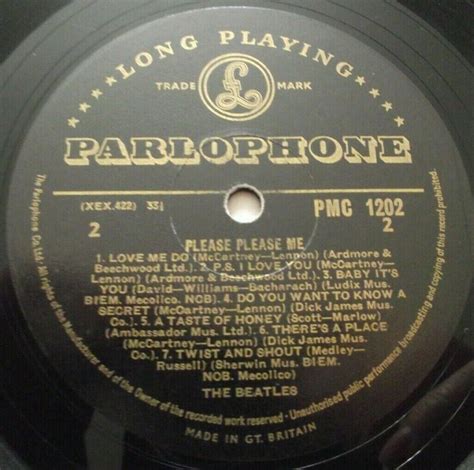 The Beatles Please Please Me 1963 Uk 1st Black And Gold