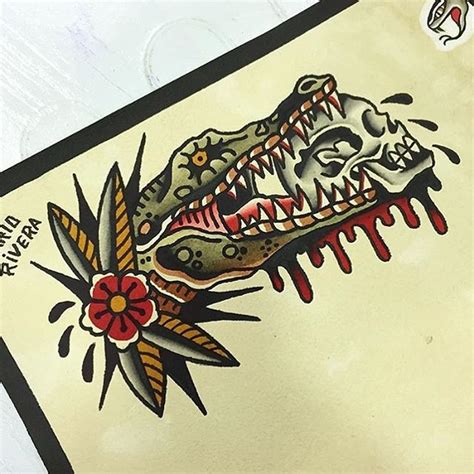 Traditional Alligator Tattoo Flash Alligator Tattoos Designs Ideas