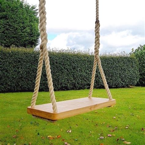 Engraved Large Adult Oak Garden Rope Tree Swing By Traditional Wooden Ts