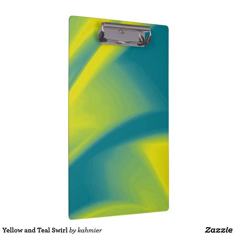 Yellow And Teal Swirl Clipboard Teal Clipboard Stationery