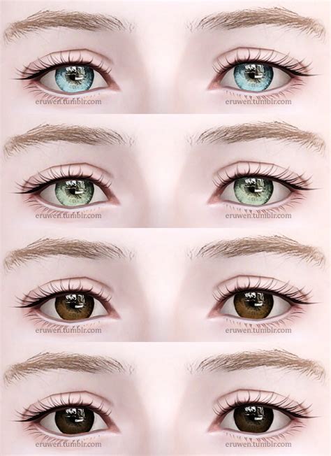 Contacts N12 By Eruwen Eyes Eyebrows And Lenses For The Sims 3