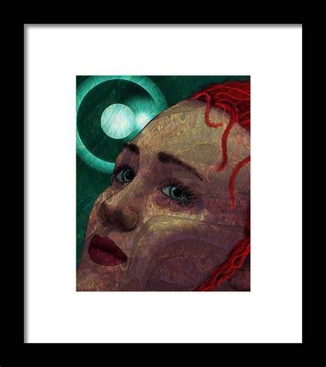 Portrait Woman Blue Eyed Redhead Ghostly Impression Framed Print By