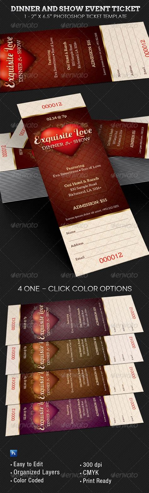 Dinner And Dance Event Ticket Template Print Templates Graphicriver