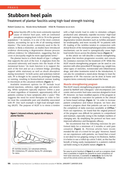 The pain is typically reduced with movement or warming up. (PDF) Stubborn heel pain: Treatment of plantar fasciitis ...
