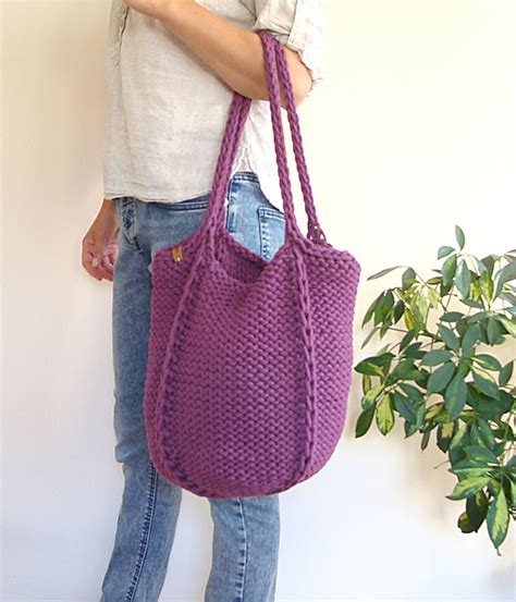 Ravelry Large Knit Tote Bag Pattern By Woolfans