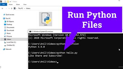 How To Run A Python Py File In Windows Laptop Computer Youtube