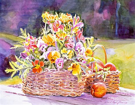 Spring Flower Baskets Painting By David Lloyd Glover Fine Art America