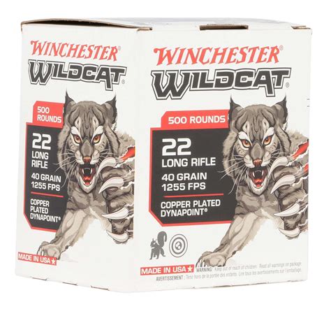 Winchester Ammo Ww22lrb Wildcat 22 Lr 40 Gr Lead Round Nose Lrn 500