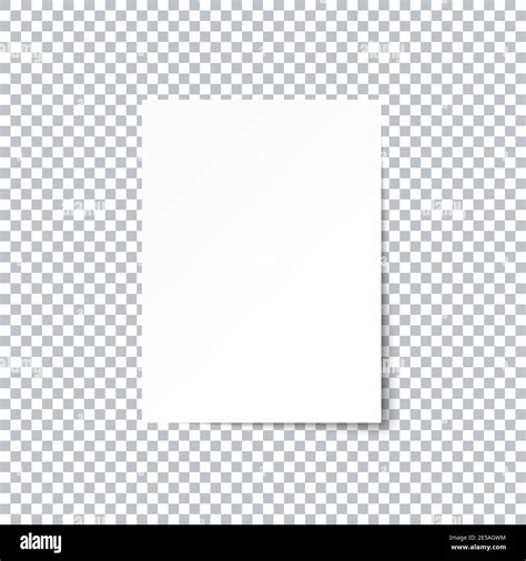 White Empty Paper Sheet With Shadow On Transparent Background Vector