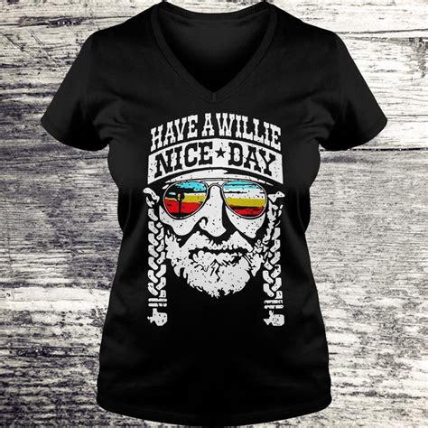 Hot Willie Nelson Have A Willie Nice Day Shirt Premium Tee Shirt