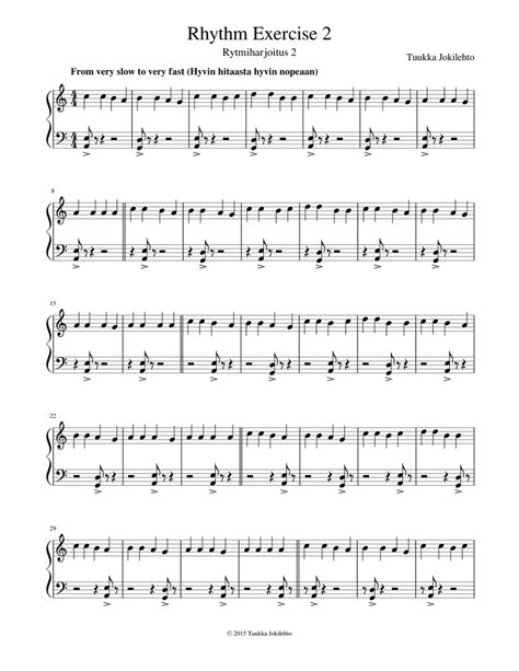 Rhythm Exercise 2 Sheet Music For Piano Download Free In Pdf Or Midi