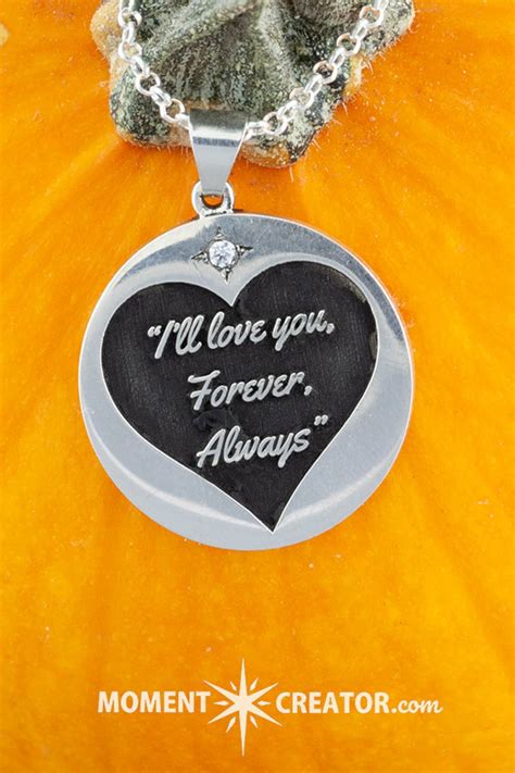 Custom Quote Necklace Personalized Quote Necklace Round Etsy