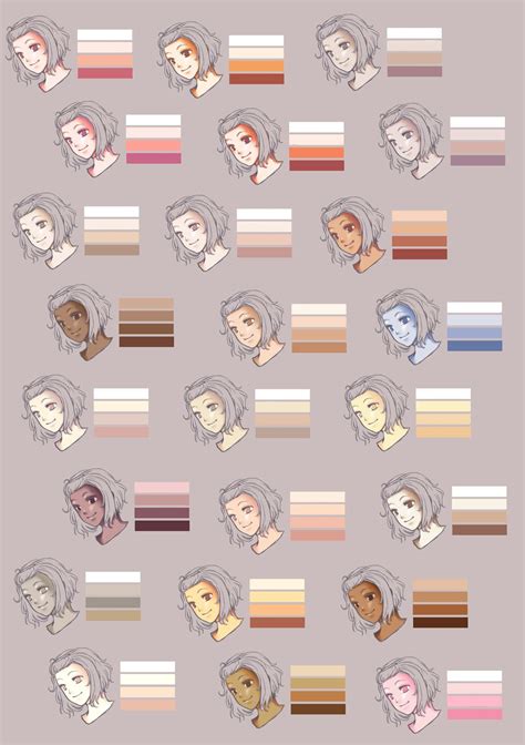 Anime Skin Palette Anime Skin Tones Color Palette Created By
