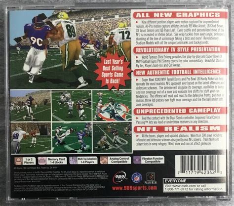 Sony Playstation 1 Nfl Gameday 99 Complete Football 989 Sports Ps1