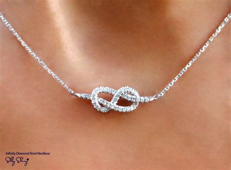 Infinity Necklace Diamond Pendant Necklace White Gold