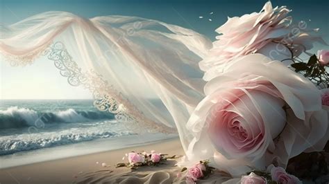 Romantic Wedding Background With Pink Roses Rose Pink Wedding