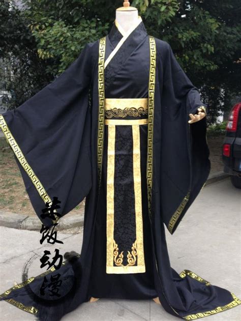 Traditional Chinese Clothing Mens Black Suits Hanfu In Sets From Novelty And Special Use On