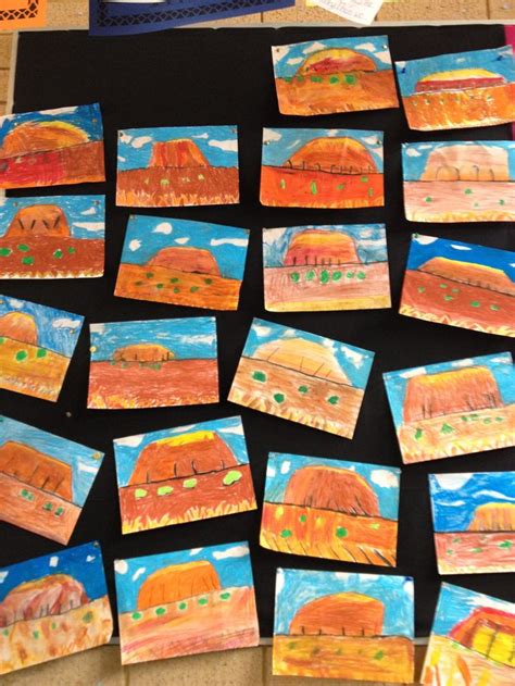 Uluru Ayers Rock Classroom Student Art Idea Australia Crafts