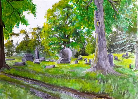 Cemetery Painting By Wibblywobblytime On Deviantart